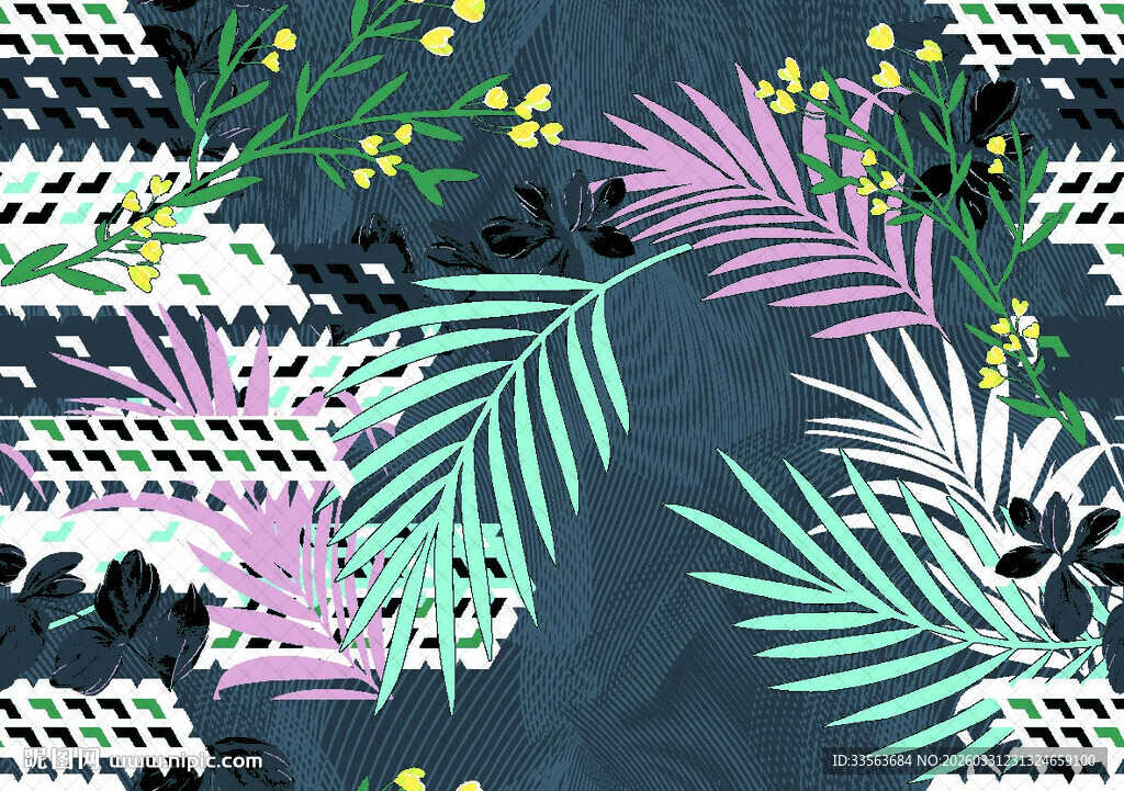 热带植物花卉图案设计