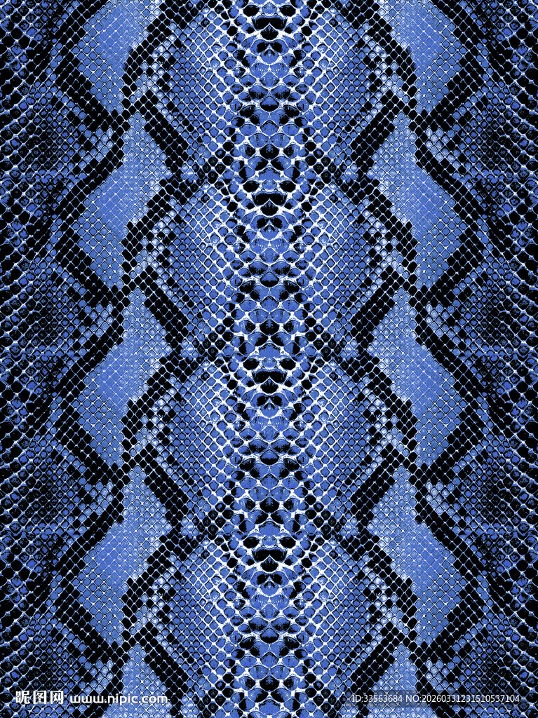 蓝色蛇纹图案纹理