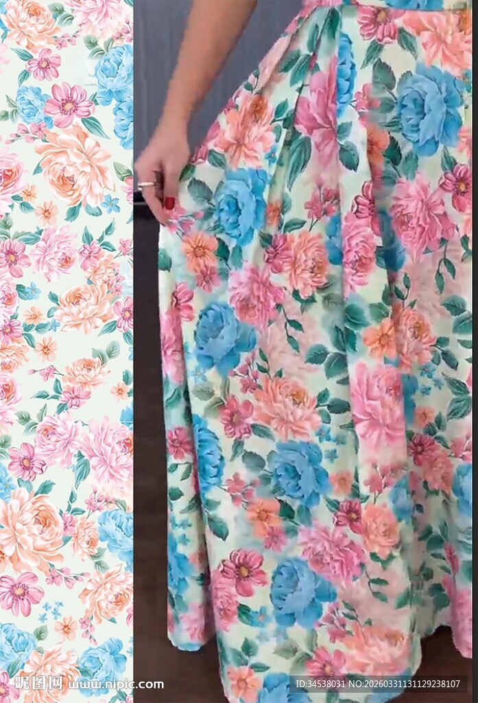 大牌数码印花  手绘  玫瑰花