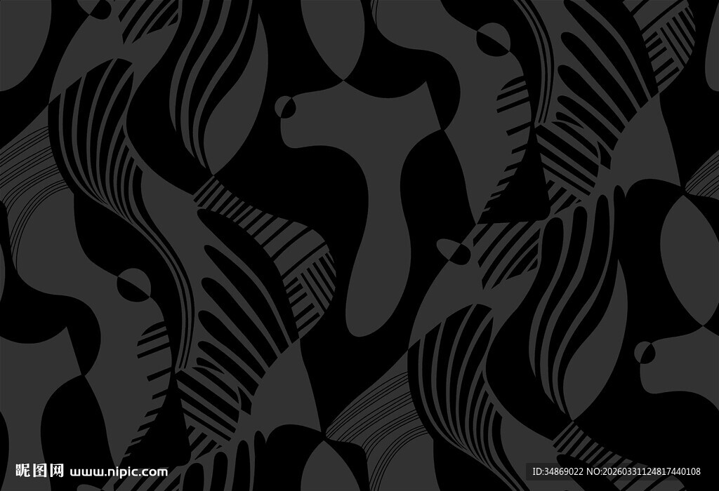 黑色几何线条抽象纹理图案