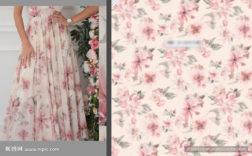 淡粉色花卉图案背景