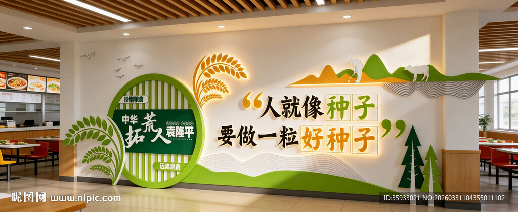 珍惜粮食文化墙