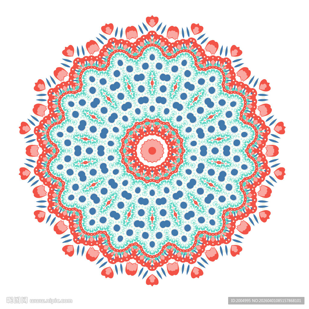 多彩曼陀罗花纹图案