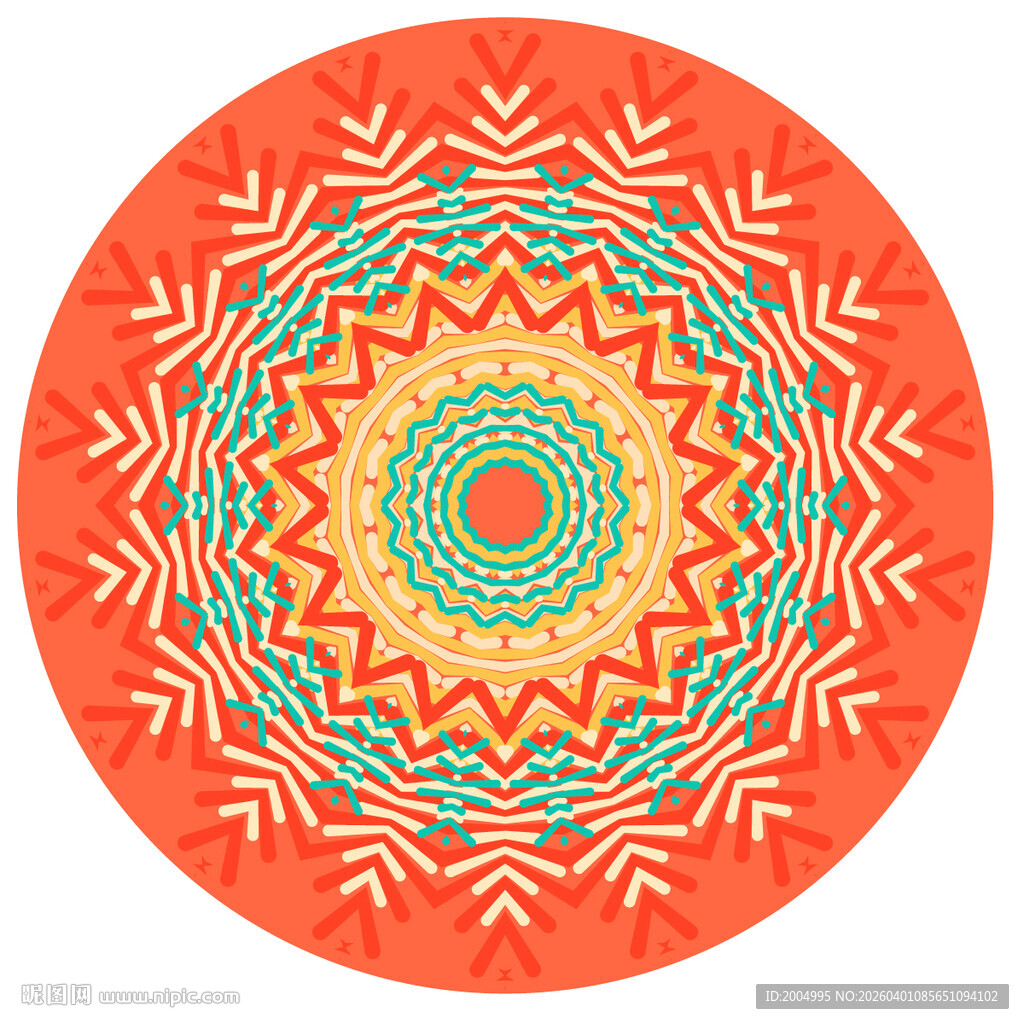 圆形多彩曼陀罗图案