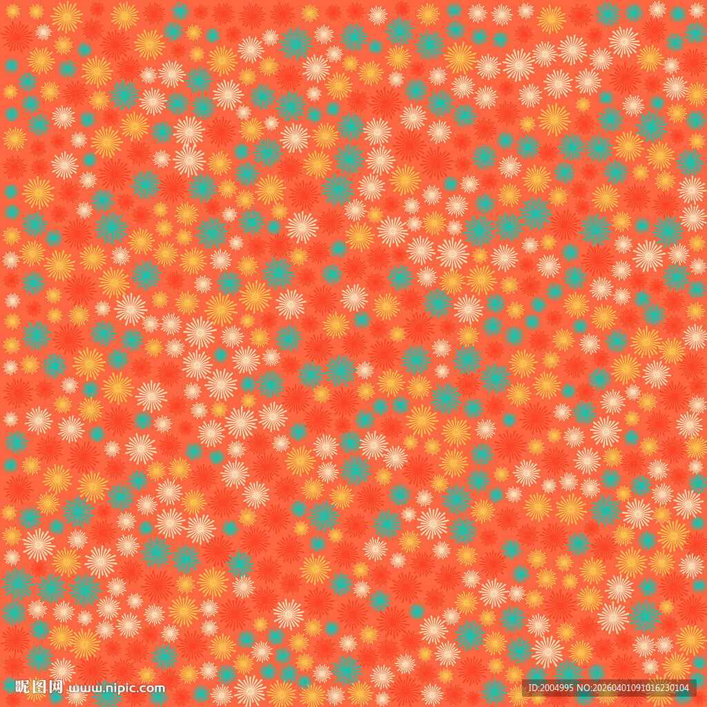 橙色多彩斑点小碎花