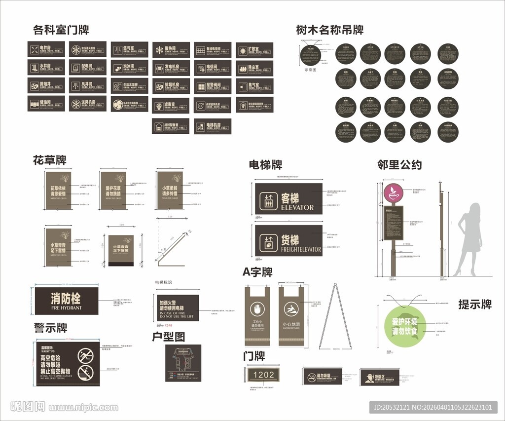 户外导视系统 门牌 花草牌 