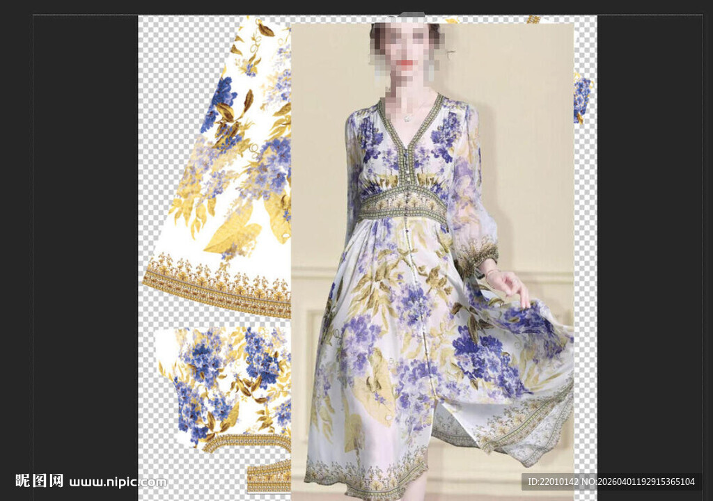 定位花  中国风长裙