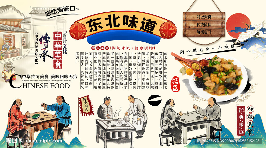 东北味道背景墙