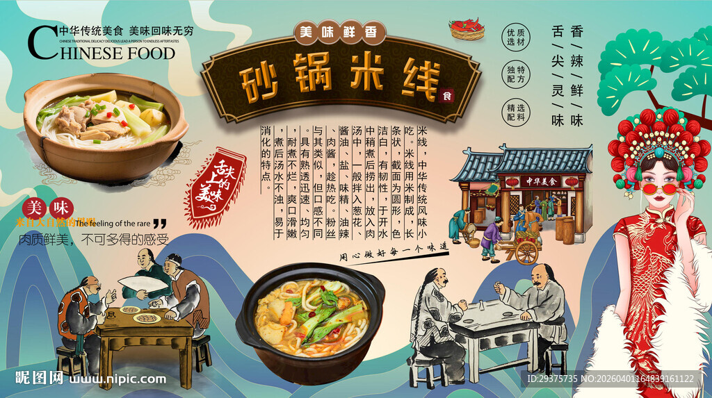 砂锅米线背景墙