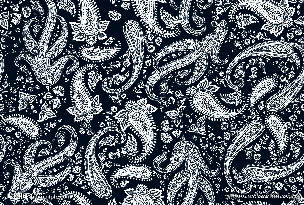 佩斯利花纹图案布料