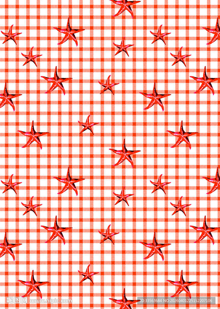 红色格纹星星图案背景