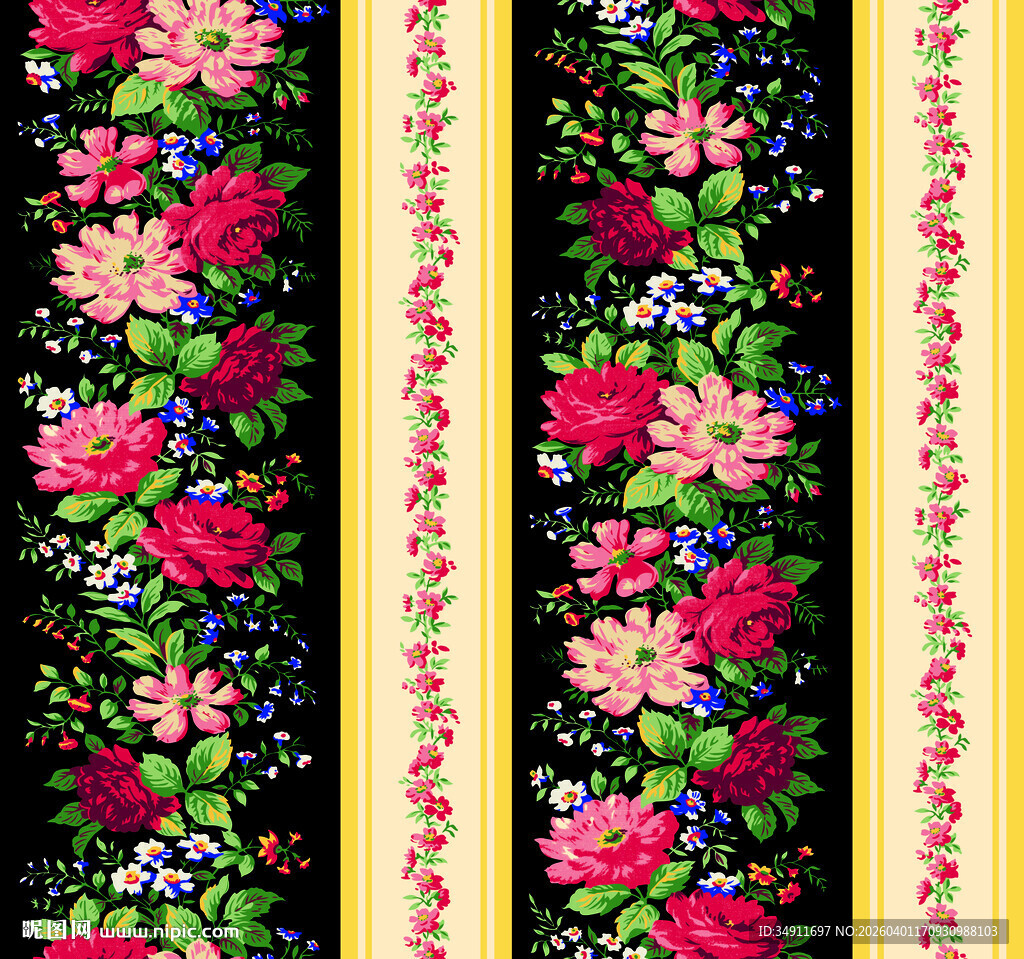 花卉图案精美织物纹理