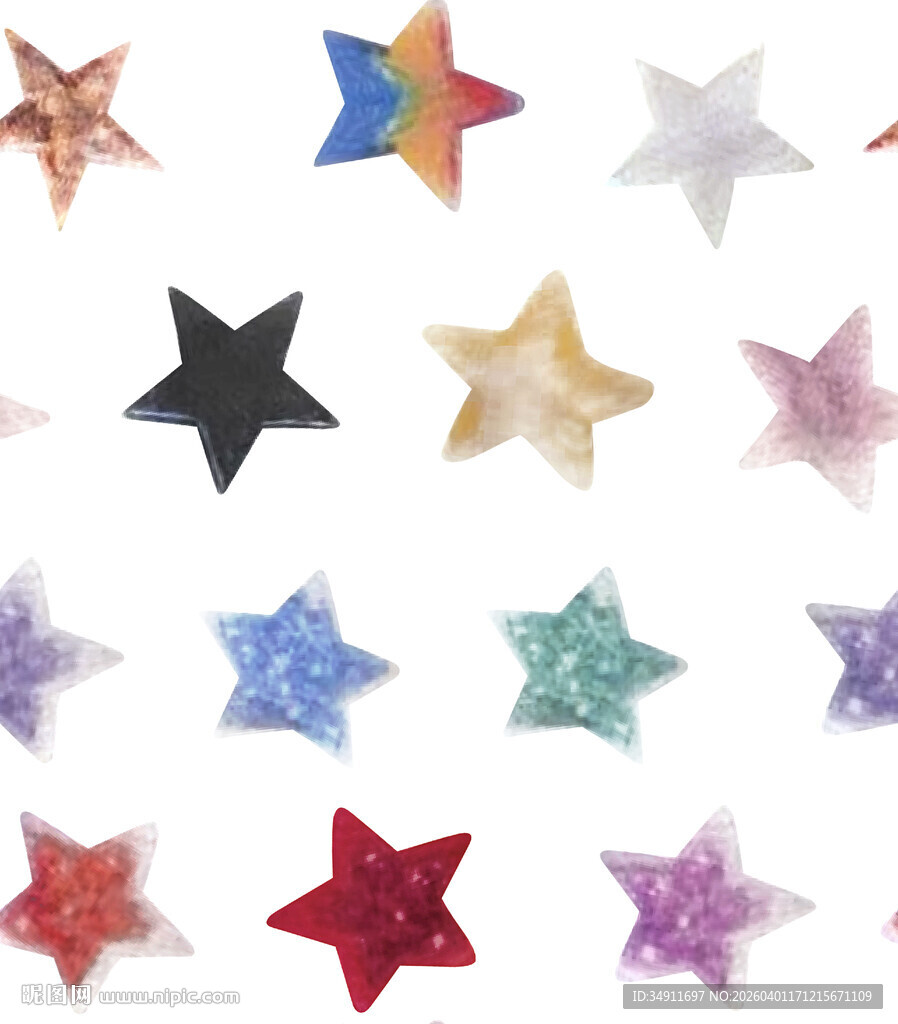 多彩星星装饰小物件