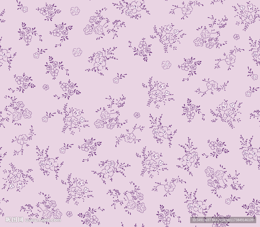 淡紫色花卉图案纹理背景
