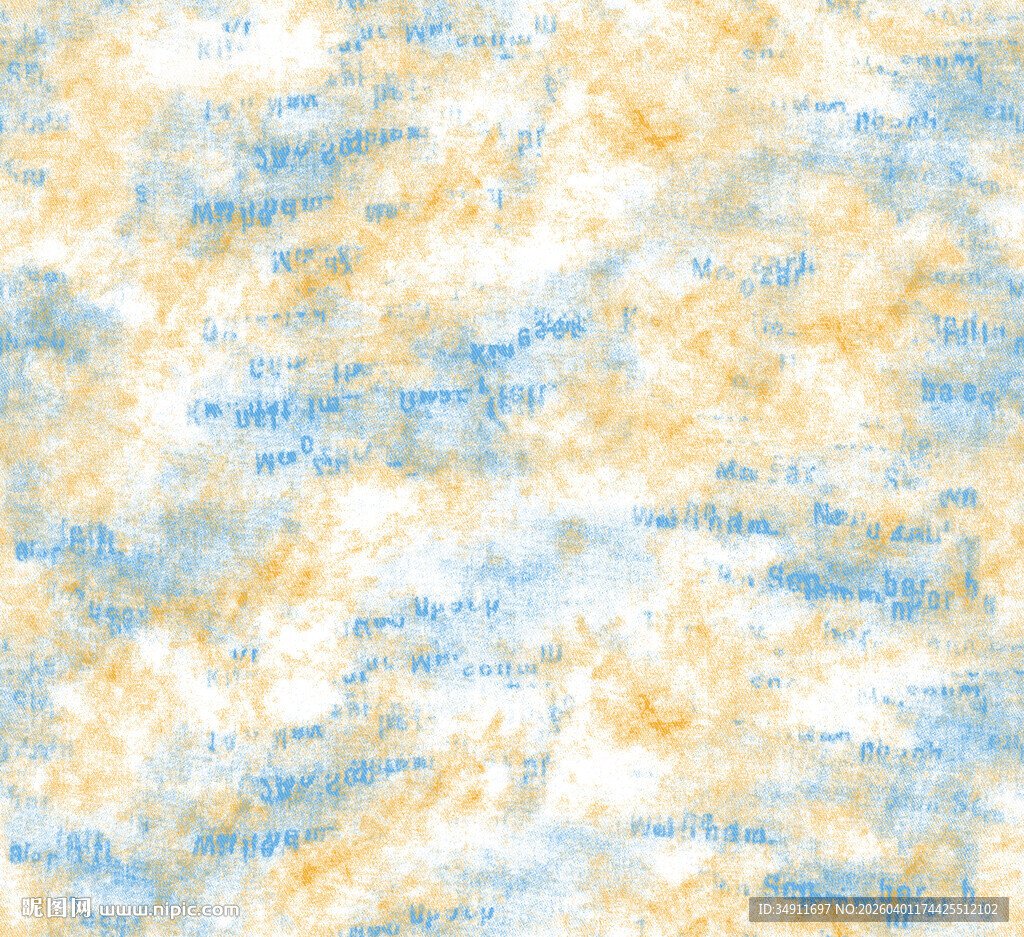 蓝黄交织抽象水彩纹理图案