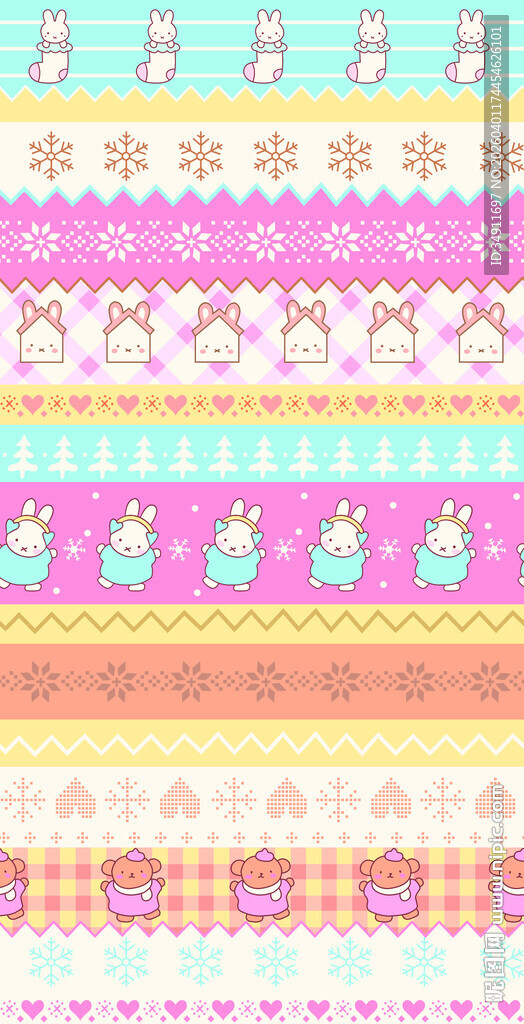 多彩卡通图案边框素材