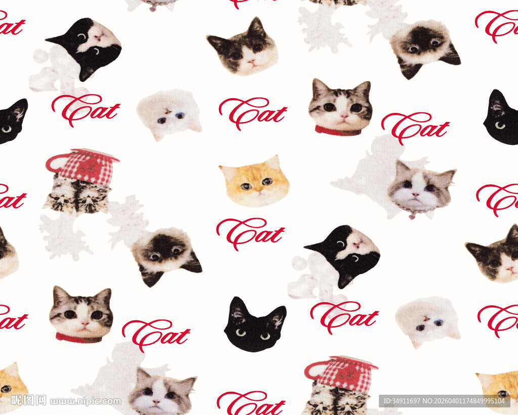 可爱猫咪图案背景