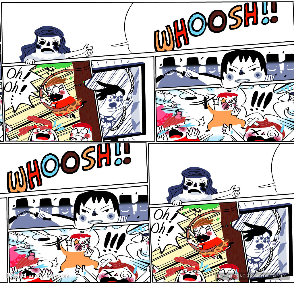 卡通漫画风格的趣味场景