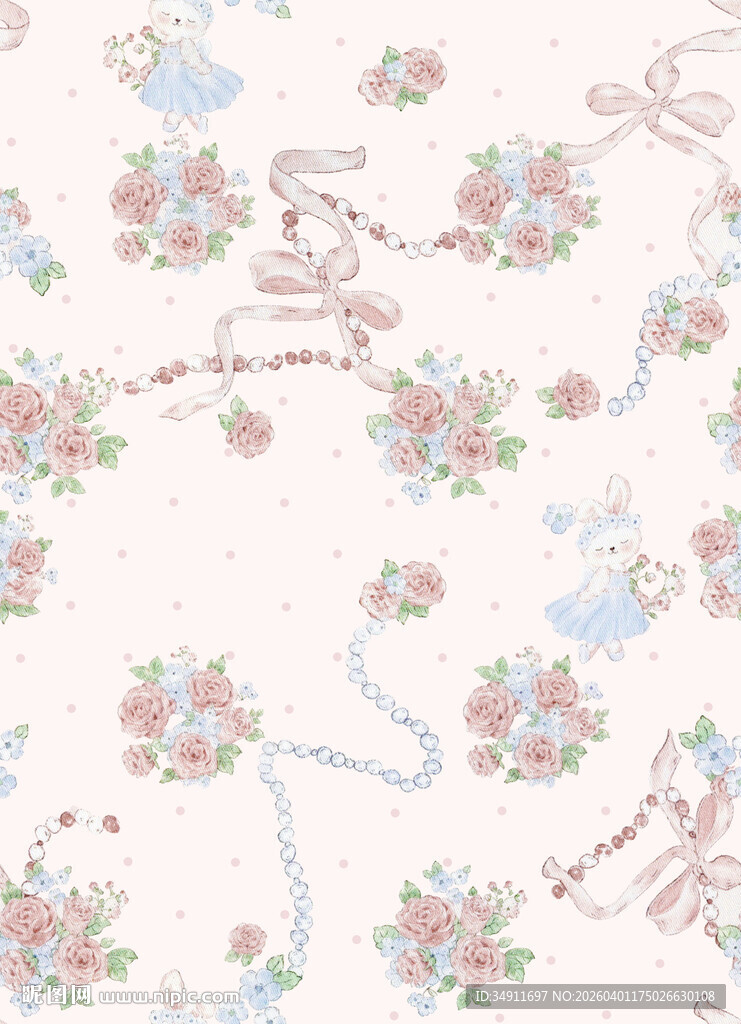 花卉藤蔓复古风图案设计