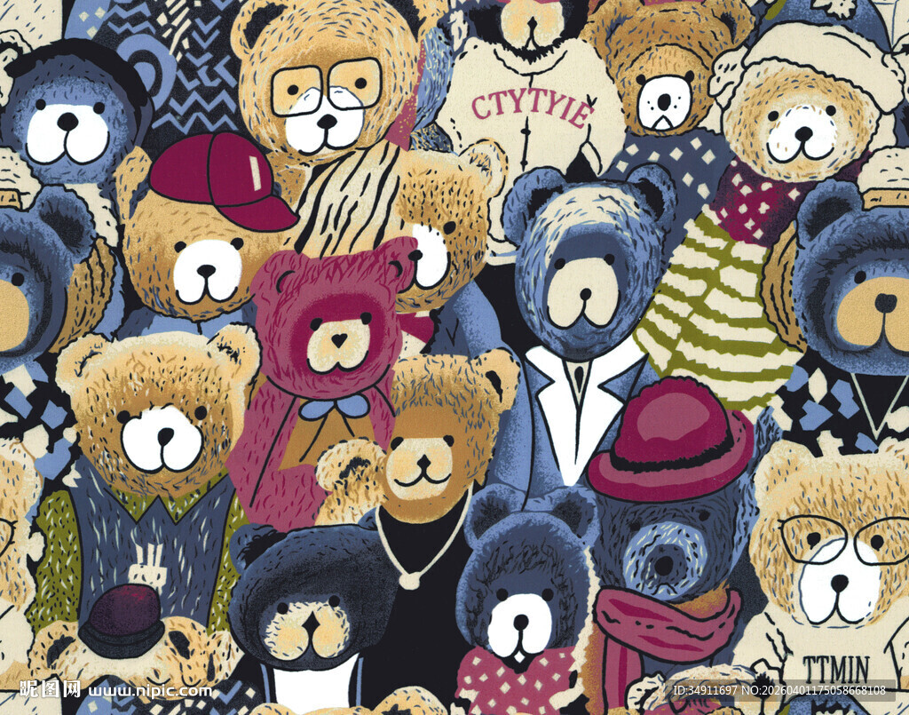 可爱毛绒小熊的温暖集合