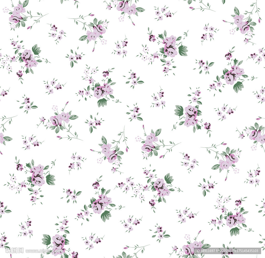 清新紫色碎花图案背景