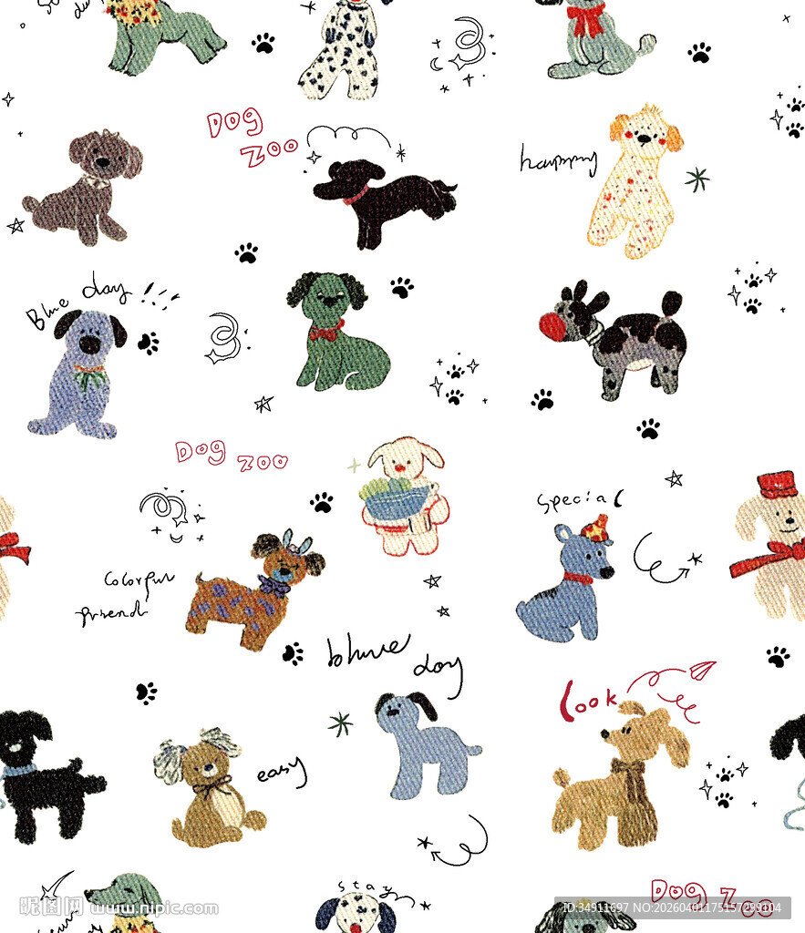 可爱狗狗图案背景设计
