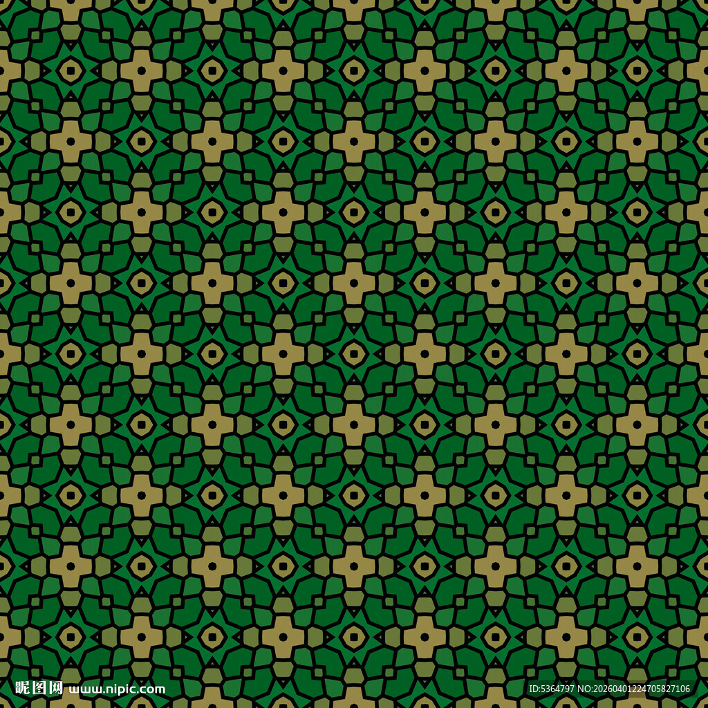深绿几何图案无缝背景