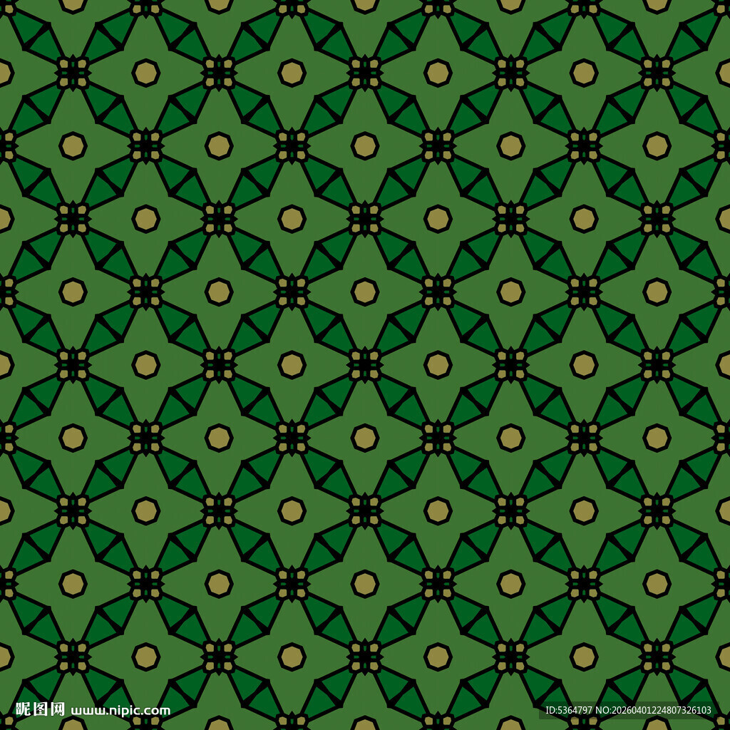 绿色几何图案无缝背景
