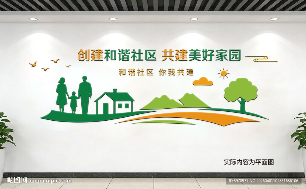 和谐社区文化墙