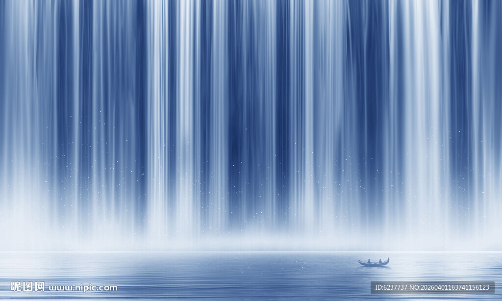 流水生财瀑布山水幕墙