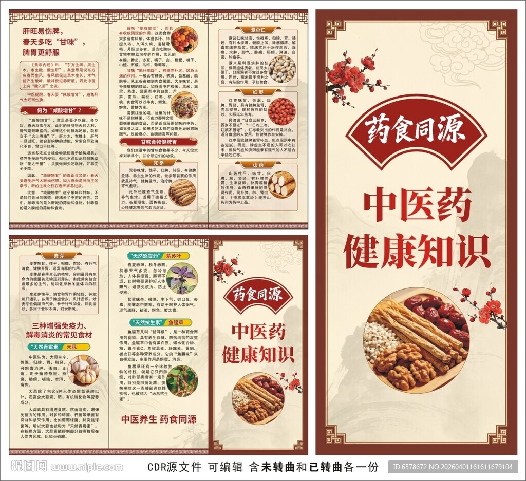中医药健康教育三折页