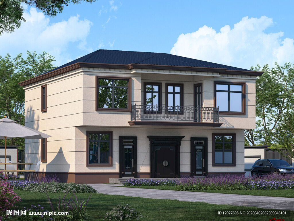 两层别墅外观设计效果图建房农村