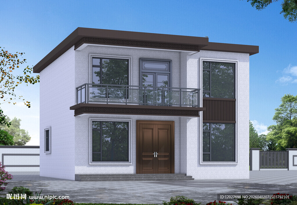 现代简约两层独栋住宅别墅设计图