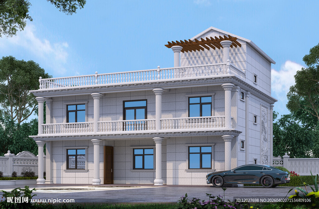 农村三层欧式别墅外观设计图效果