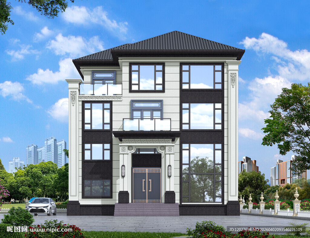 三层中欧式别墅外观设计图效果