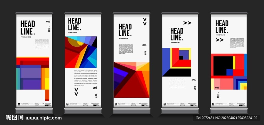 多彩几何图案手机界面设计