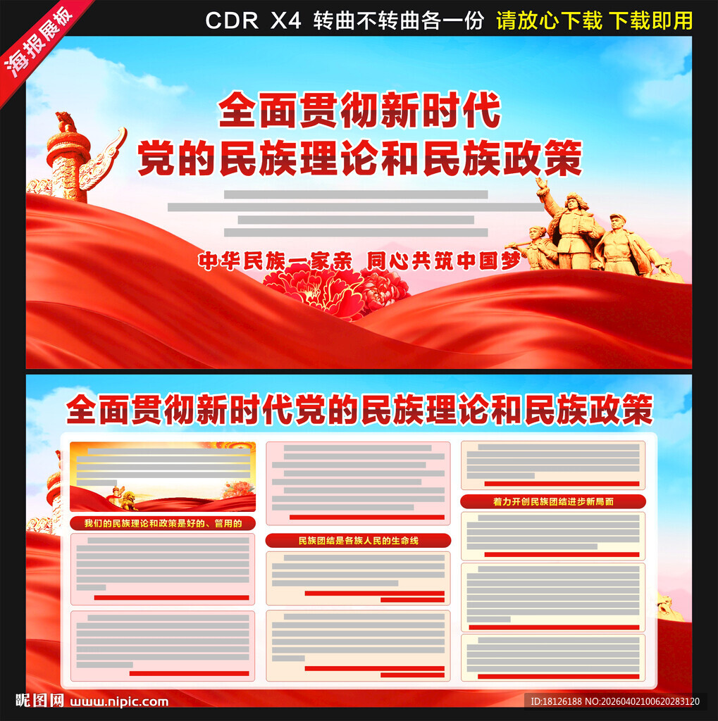 党的民族理论和民族政策展板