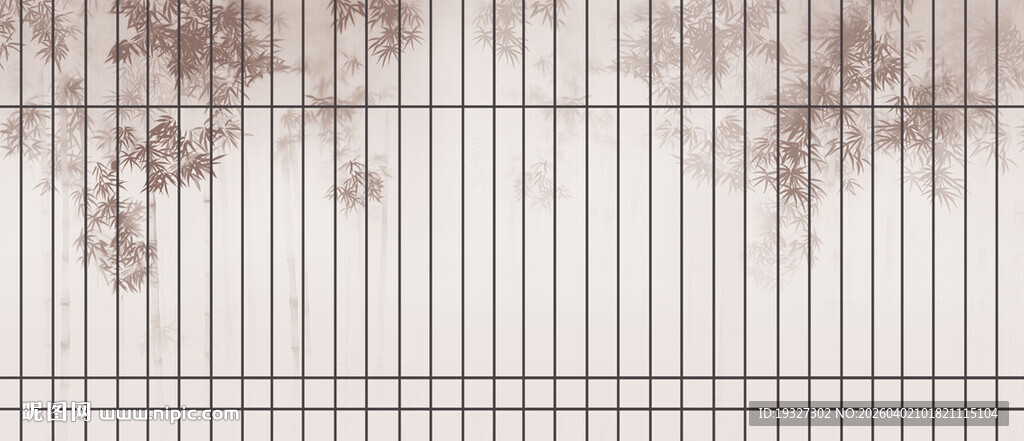 竹影灯箱新中式水墨竹子