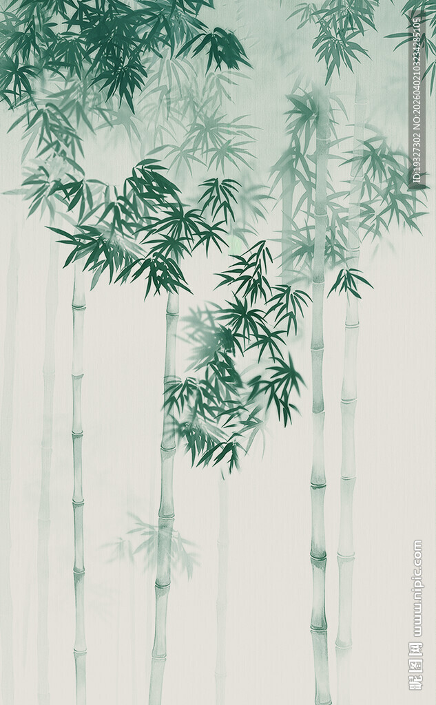 竹林 工笔新中式水墨竹子