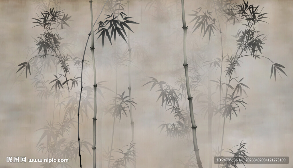 水墨竹影