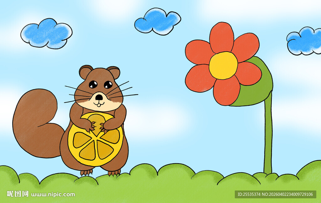 原创手绘太阳花背景图