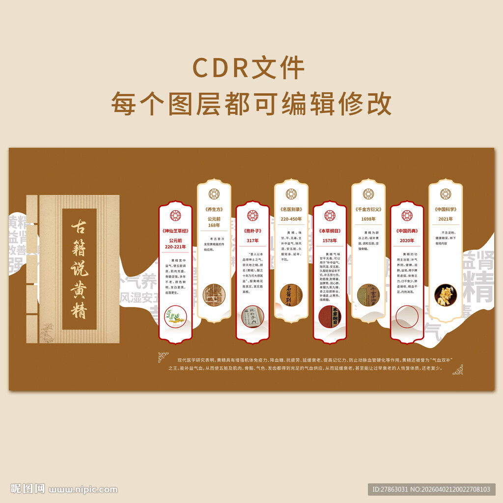 古籍说黄精文化墙