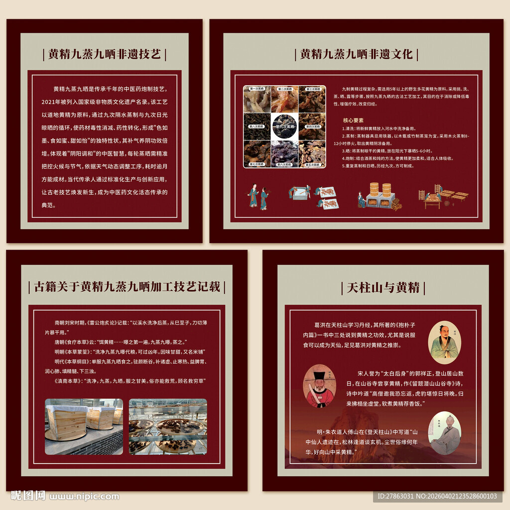 黄精九蒸九晒工艺海报