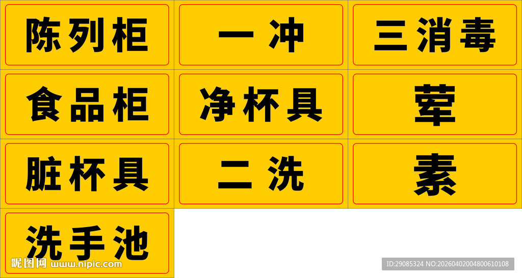 后厨4D厨房食安标识套装