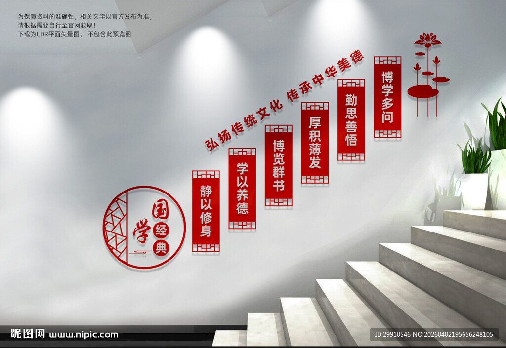 国学经典楼梯文化墙