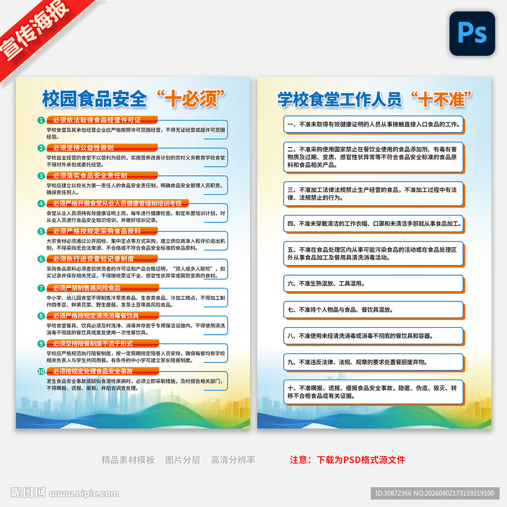 校园食品安全十必须