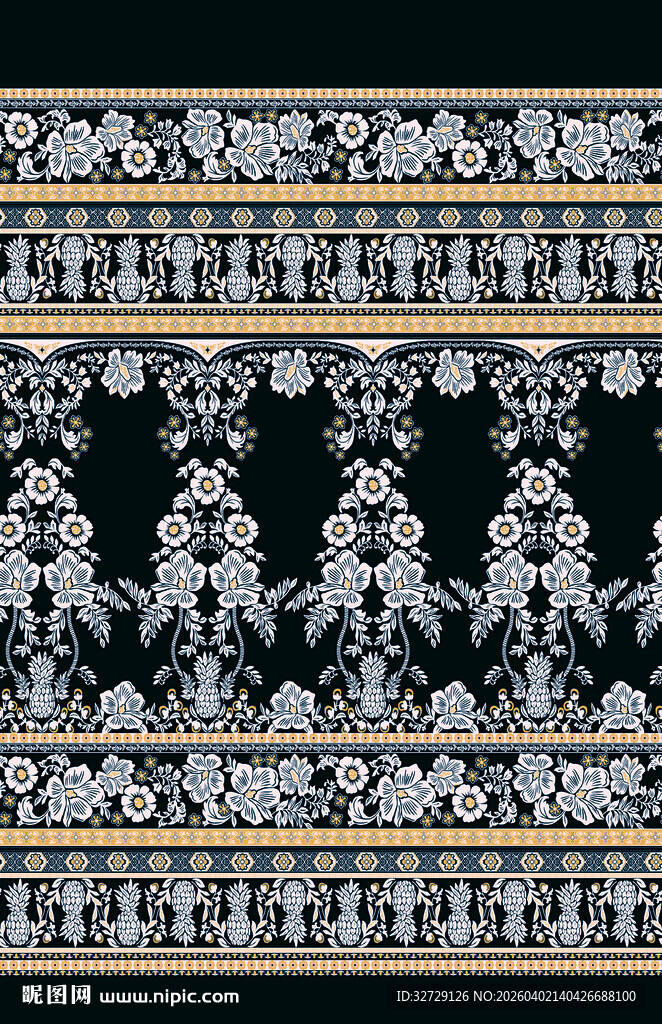 黑白花纹装饰图案