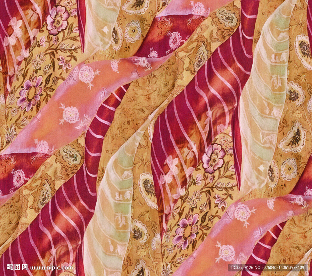 复古风格多彩花纹图案