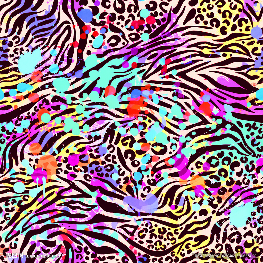 多彩抽象斑马纹图案