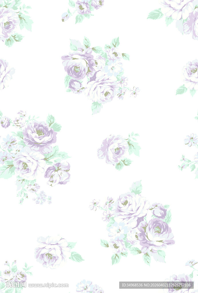 淡紫色花卉图案背景图